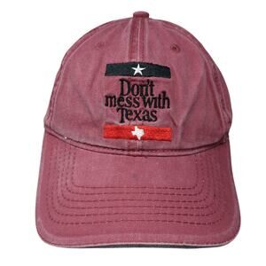 Don't Mess With Texas Slideback Baseball Cap Red One Size 6 Panel Jacobson Hat
